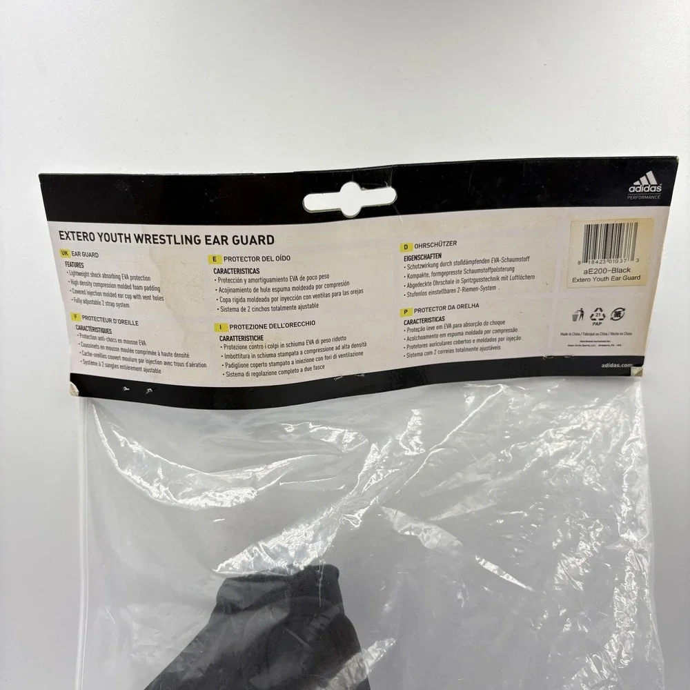 Adidas Extero Youth Wrestling‎ Ear Guard Black Boys One Size Open Face AE200